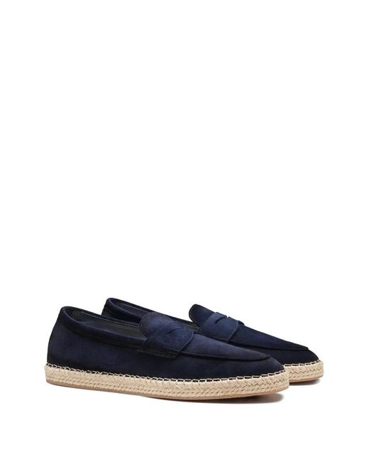 Santoni Blue Suede Espadrilles for men