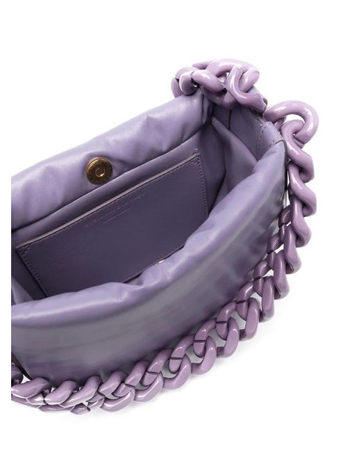Stella McCartney Purple Chain-Link Trimming Shoulder Bag