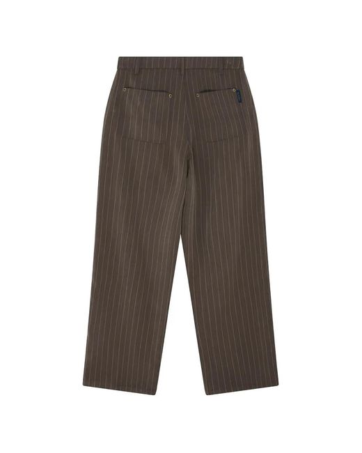 Deus Ex Machina Gray Hear & Now Pinstripe-Pattern Drawstring-Waist Trousers