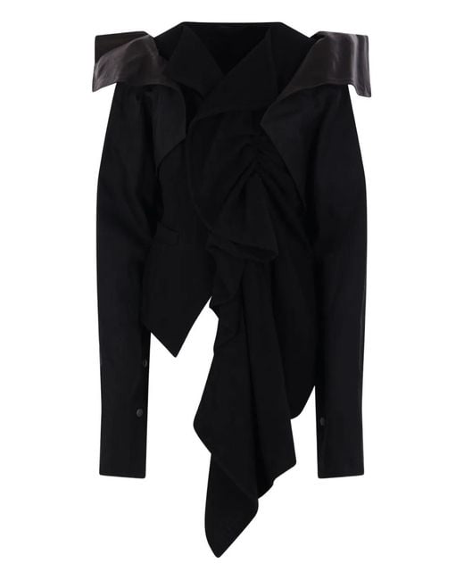 Yohji Yamamoto Black Draped Jacket