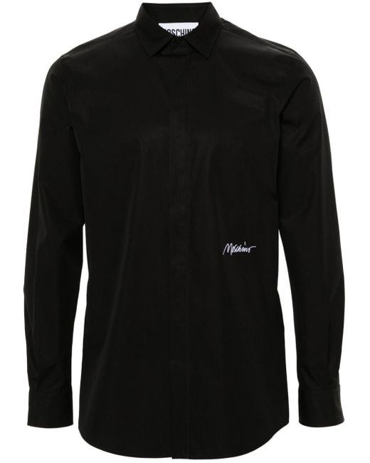 Moschino Overhemd Met Geborduurd Logo in het Black voor heren
