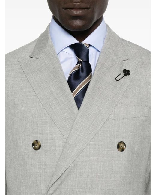 Lardini Gray Mélange-Effect Suit for men