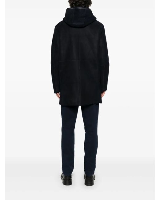 Tagliatore Black Shearling Coat for men