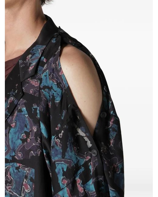 Yohji Yamamoto Black Patterned Silk Jacket for men