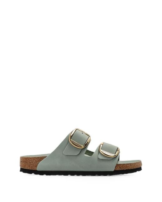 Birkenstock Green Arizona Big Buckle Slides
