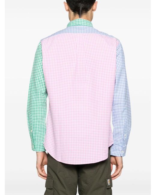 Polo Ralph Lauren Pink, Green And Blue Checkered Logo Patch Shirt - Men's - Cotton for men