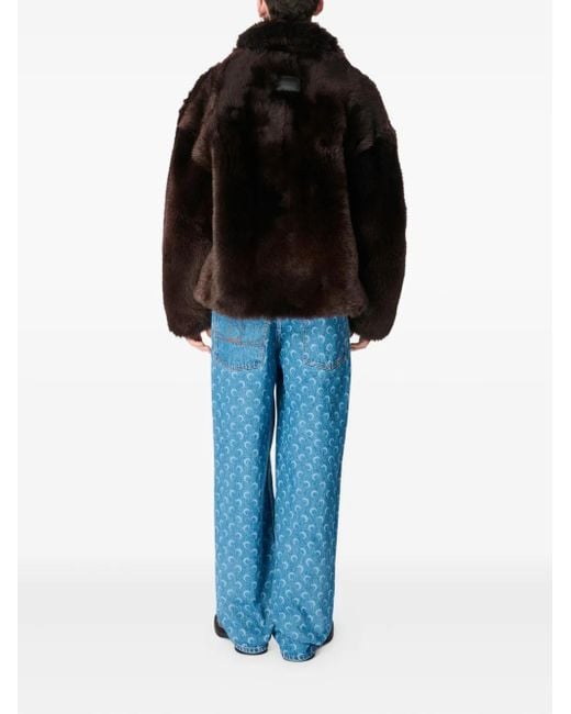 MARINE SERRE Brown Shearling Jacket