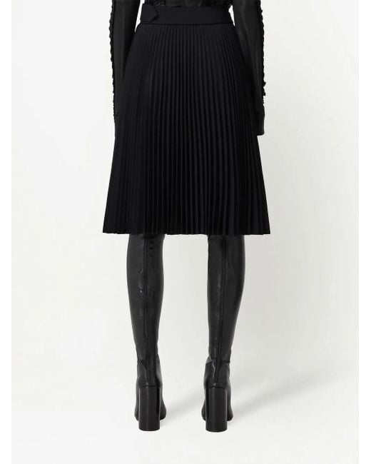 Burberry Black Belted Midi Skirt