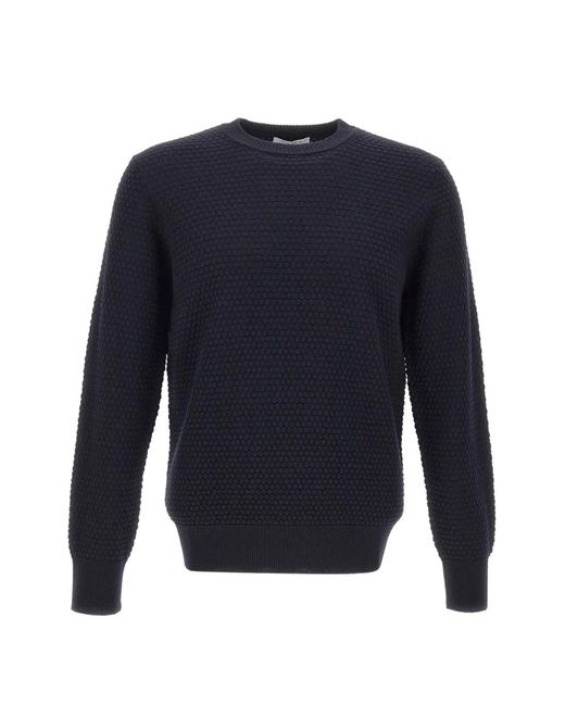 Kangra Blue Bubble-Stitch Sweater for men