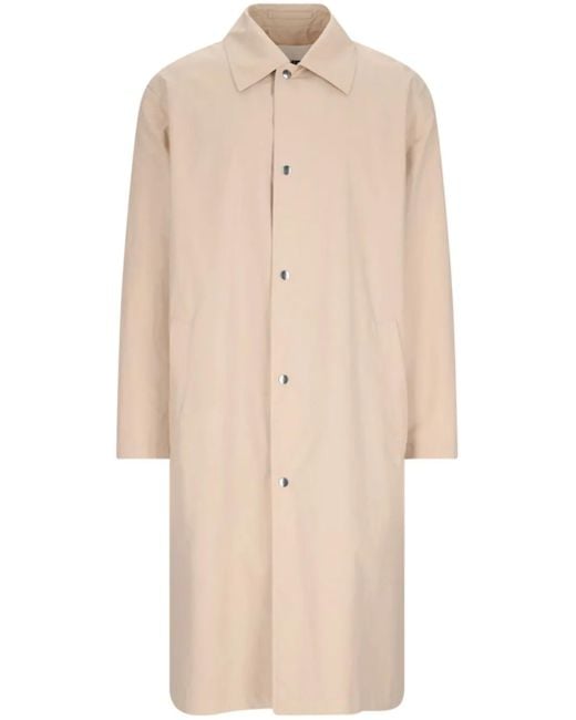 Jil Sander Natural Logo-Print Coat for men