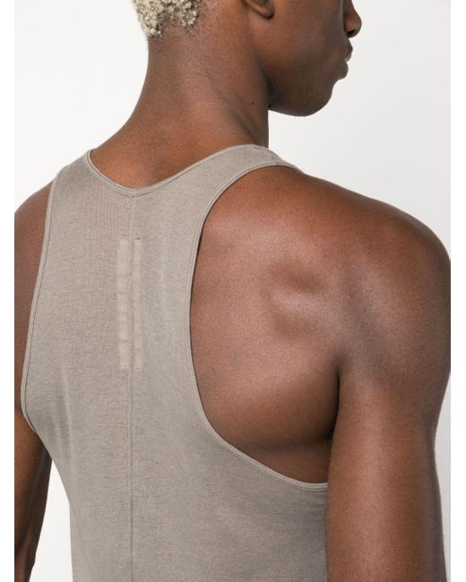 Rick Owens Gray Semi-sheer Cotton Tank Top for men