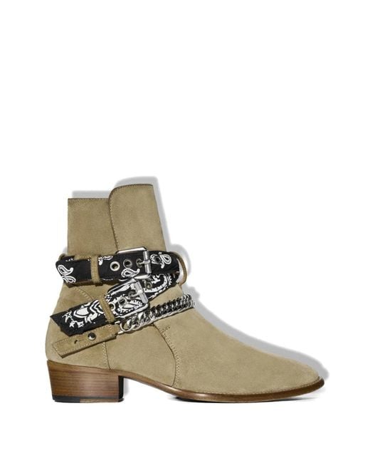 Amiri White Bandana Chain-Link Boots for men
