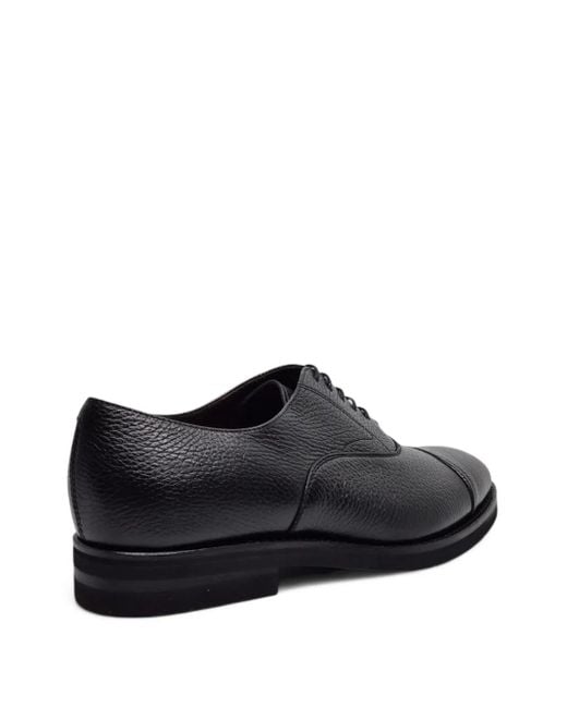 Henderson Black Textured Oxford Shoes for men