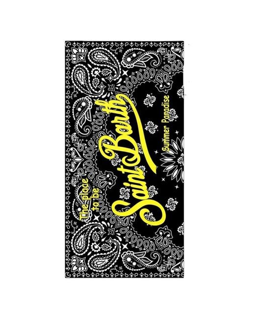 Mc2 Saint Barth Black Aidan Bandana-Print Beach Towel