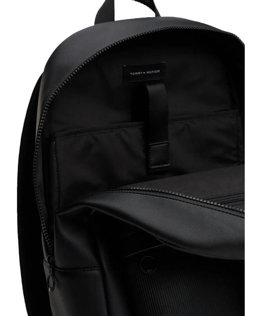 Tommy Hilfiger Black Textured Backpack for men