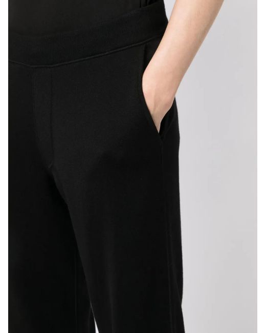 Brioni Black Elasticated-Waist Cotton-Cashmere Blend Trousers for men