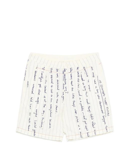 Kidsuper White Stripe Text Shorts for men