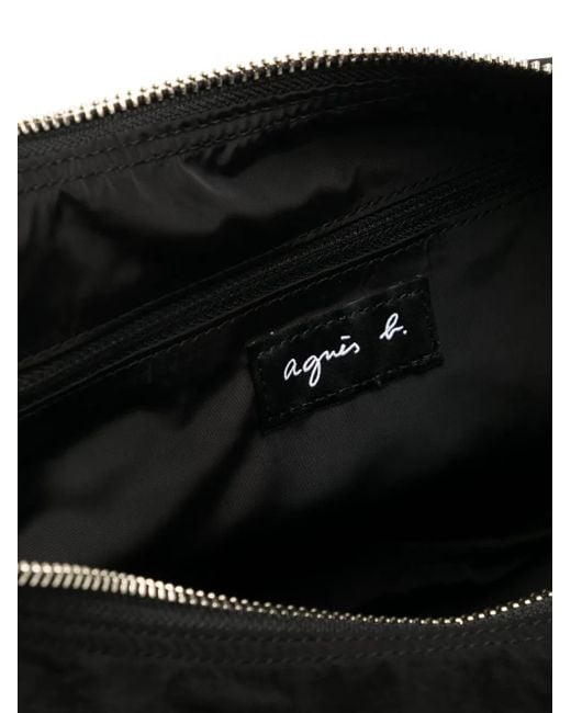 Agnes B. Black Nylon Shoulder Bag
