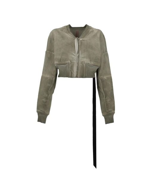Rick Owens Gray Flight Cropped Jacket