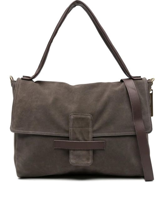 Caterina Lucchi Brown Maria Satchel-Tasche mit Klappendetail
