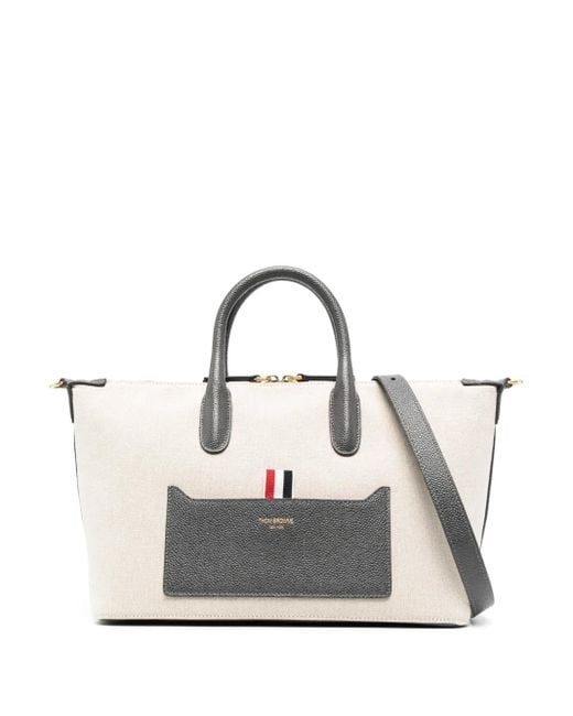 Thom Browne Natural Tote Bag With Logo