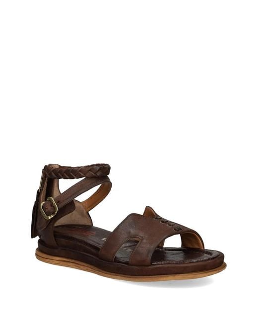 A.s.98 Brown Braided Sandals