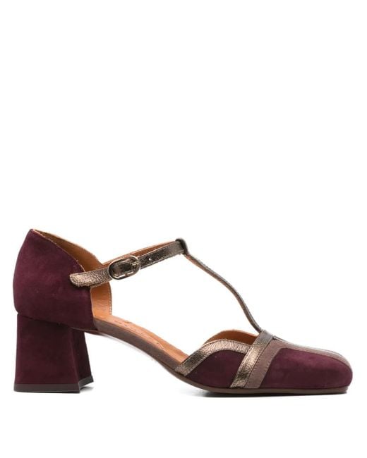 Chie Mihara Brown 60Mm T-Bar Block-Heel Pumps