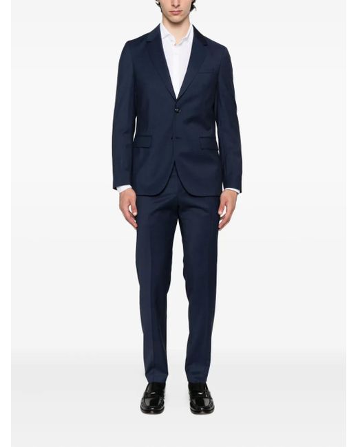 Boss Blue Two-Button Wool Suit for men