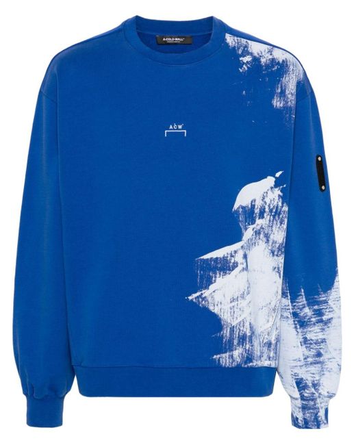 A_COLD_WALL* Sweatshirt mit Pinselstrich-Print in Blue für Herren