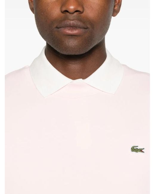 Sudadera con logo bordado Lacoste de hombre de color Pink