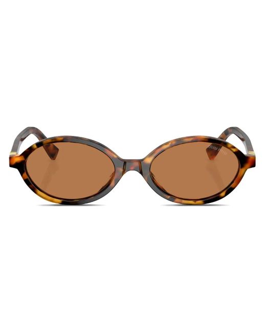 Miu Miu トータスシェル オーバルサングラス ブラウン | Lyst Miu Miu トータスシェル オーバルサングラス ブラウン | Lyst