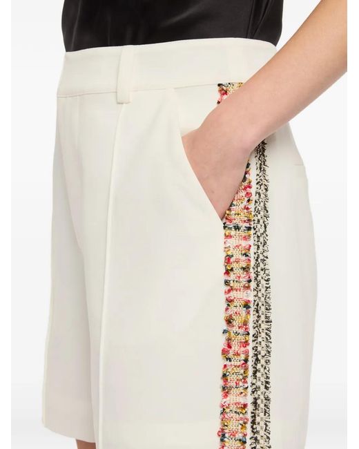 Cinq À Sept White Lynn Trim Shorts