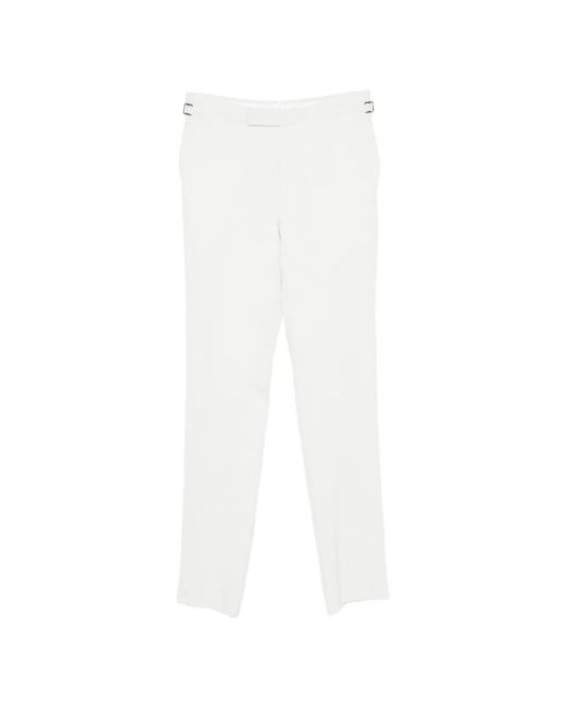 Tom Ford White Side-Adjuster Pressed-Crease Trousers for men