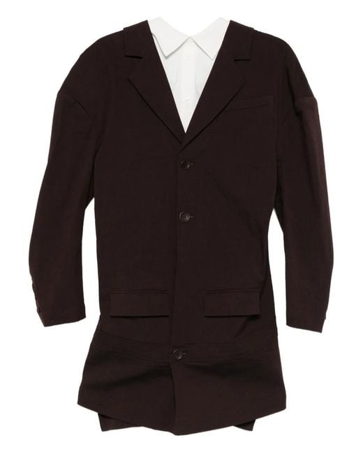 Issey Miyake Black Blazer Like Torso En Laine