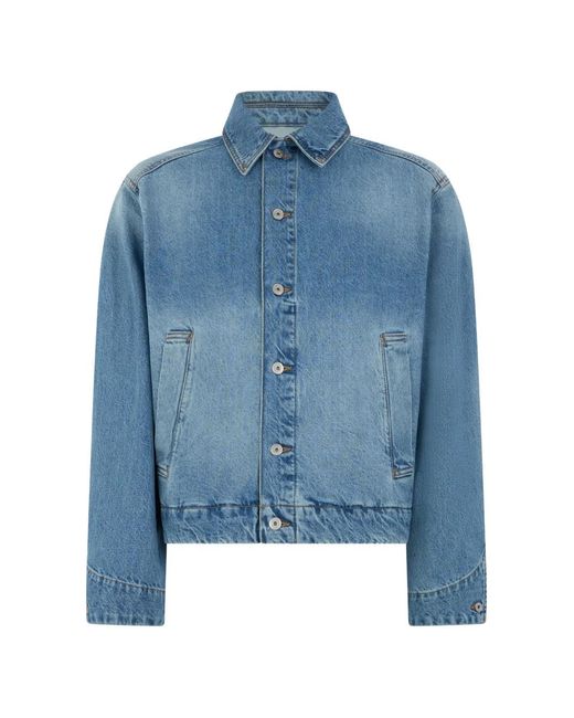 Jacquemus Cropped Denim Jacket With Pointed Collar And Butto in Blue für Herren