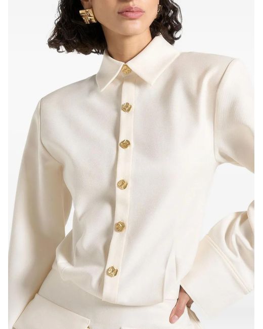 Manière De Voir White Laure Cargo Shirt Mini Dress