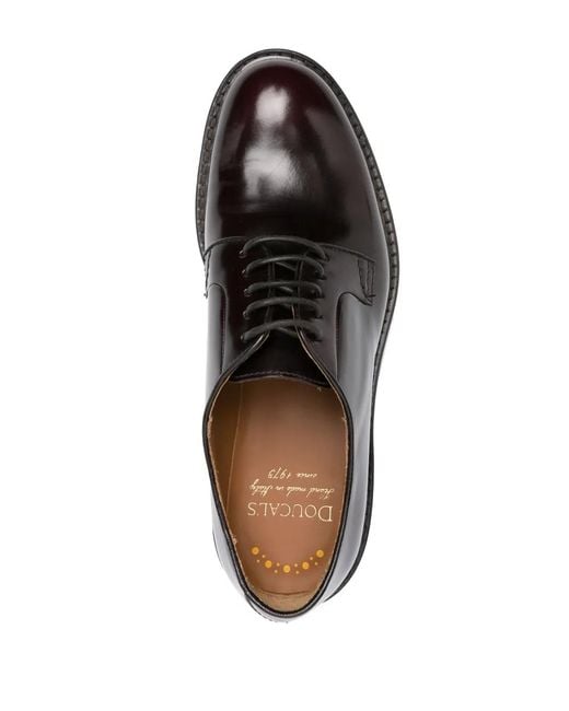 Doucal's Black Panelled Leather Derby Shoes for men