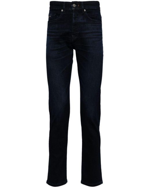 メンズ Boss High-rise Stretch-denim Jeans Blue