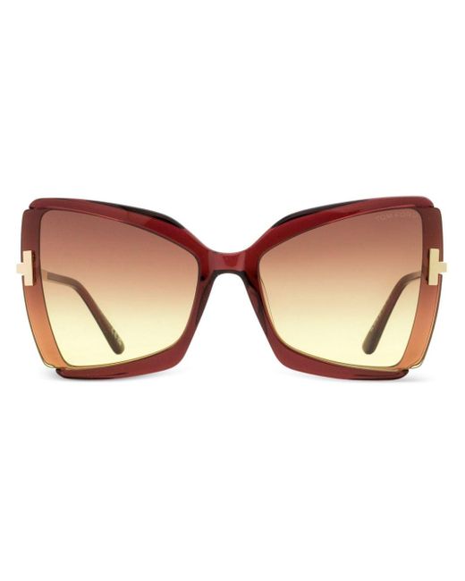 Tom Ford Brown Gia Oversized-frame Sunglasses