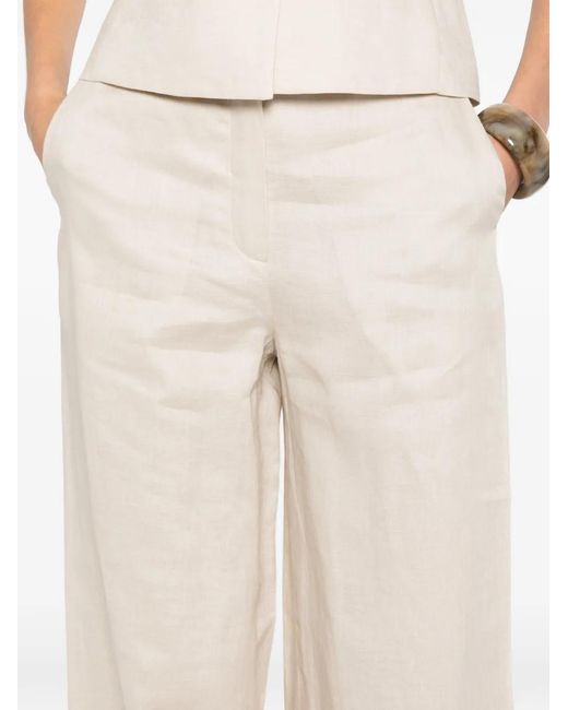 Max Mara White Tapioca Palazzo Pants