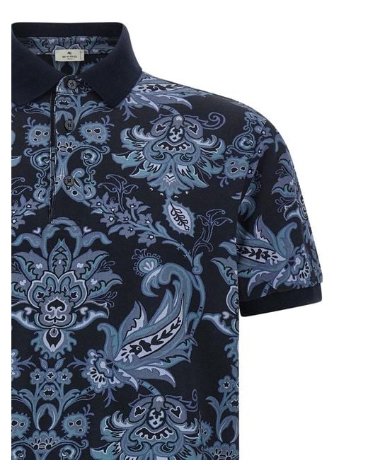 Etro Blue Press Shirt Polo for men