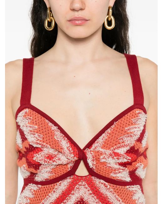 Robe Mi-Longue Vintage Affair À Motif Géométrique Johanna Ortiz en coloris Red