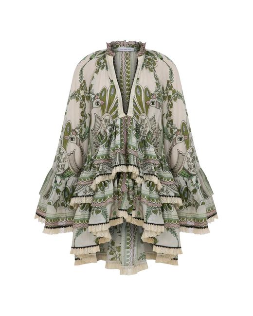 Lug Von Siga Natural Farfalla Ruffled Mini Dress