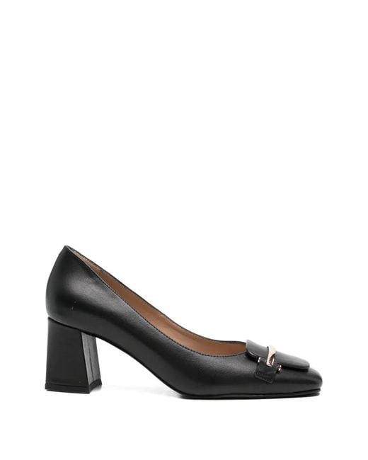 SERGIO MORETTI FIRENZE Black Square-Toe Pumps