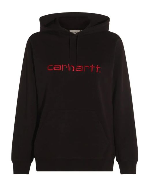 Carhartt Black Embroidered-Logo Hoodie