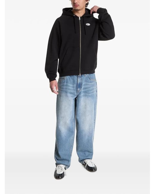 Dime Black Marathon Logo-Patch Hoodie