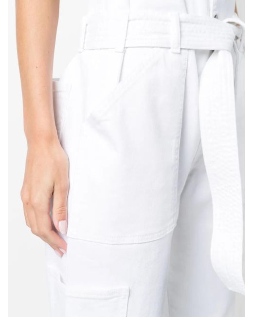 P.A.R.O.S.H. White Paperbag-Waist Trousers