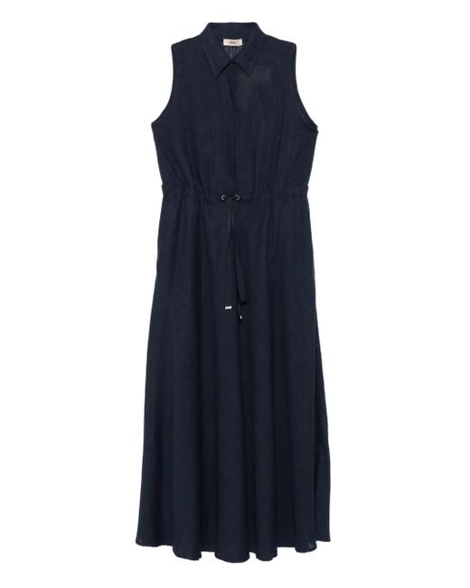 Herno ドローストリング シャツドレス Blue