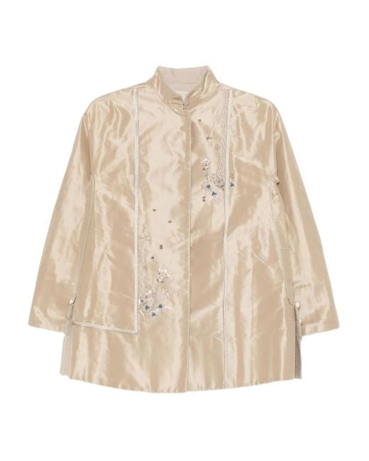 Shiatzy Chen Natural Scape-Of-Curve Embroidered Jacket