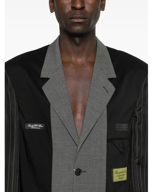MM6 by Maison Margiela メンズ ブラック ストライプ ジャケットの通販